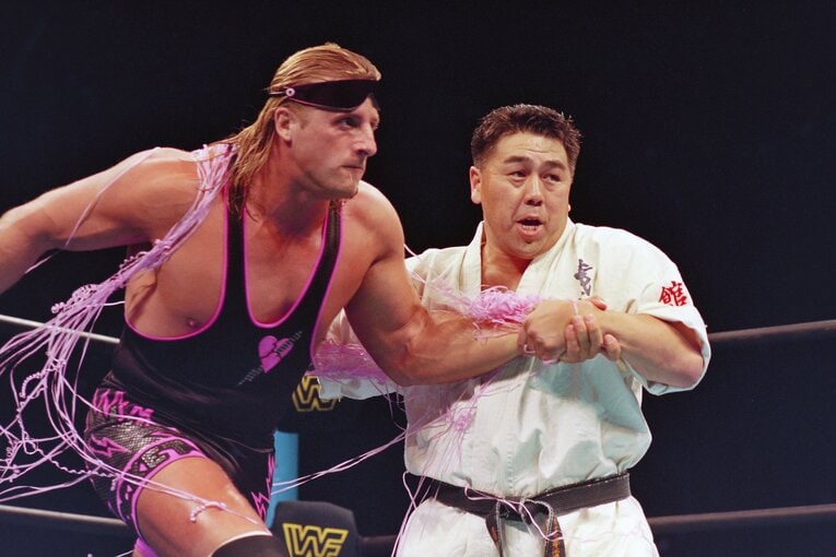 1994年のWWFマニアツアー。5月7日の横浜アリーナ大会でオーエン・ハートと対戦