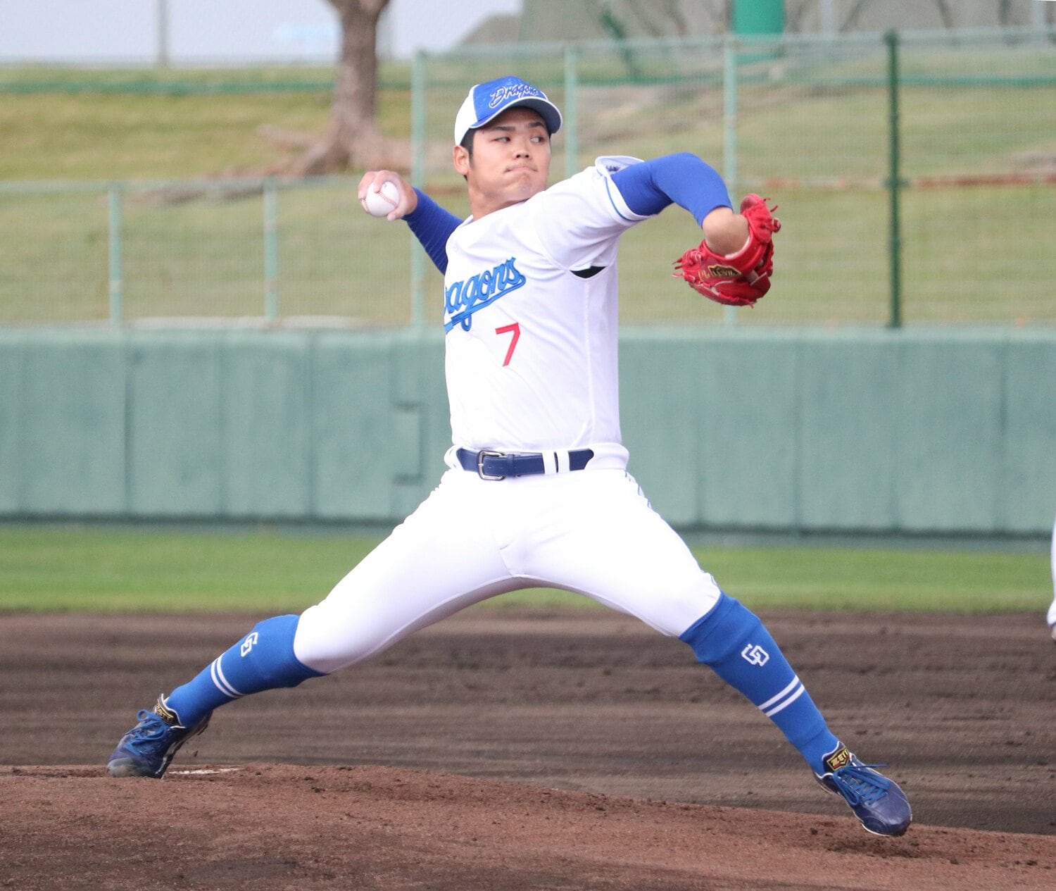 春季キャンプでの根尾（写真は2024年）　©JIJI PRESS