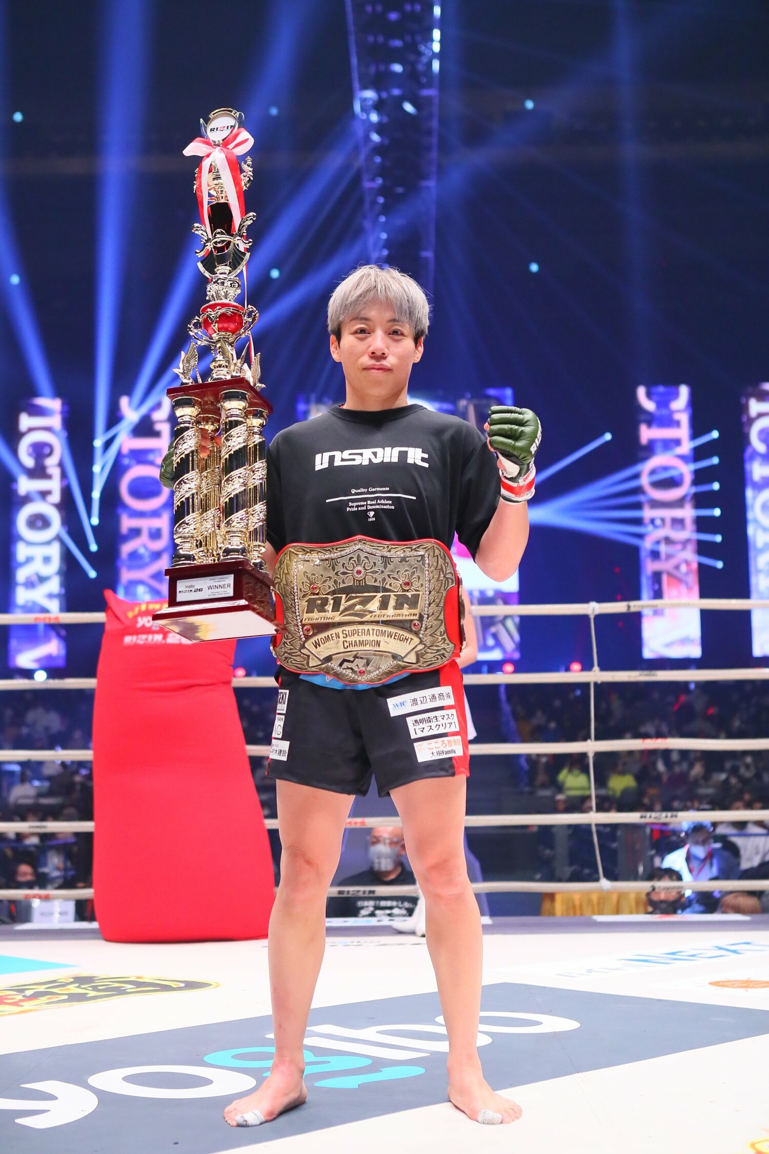 RIZIN女子スーパーアトム級王者の浜崎朱加。来年3月31日には40歳の誕生日を迎える　©RIZIN FF