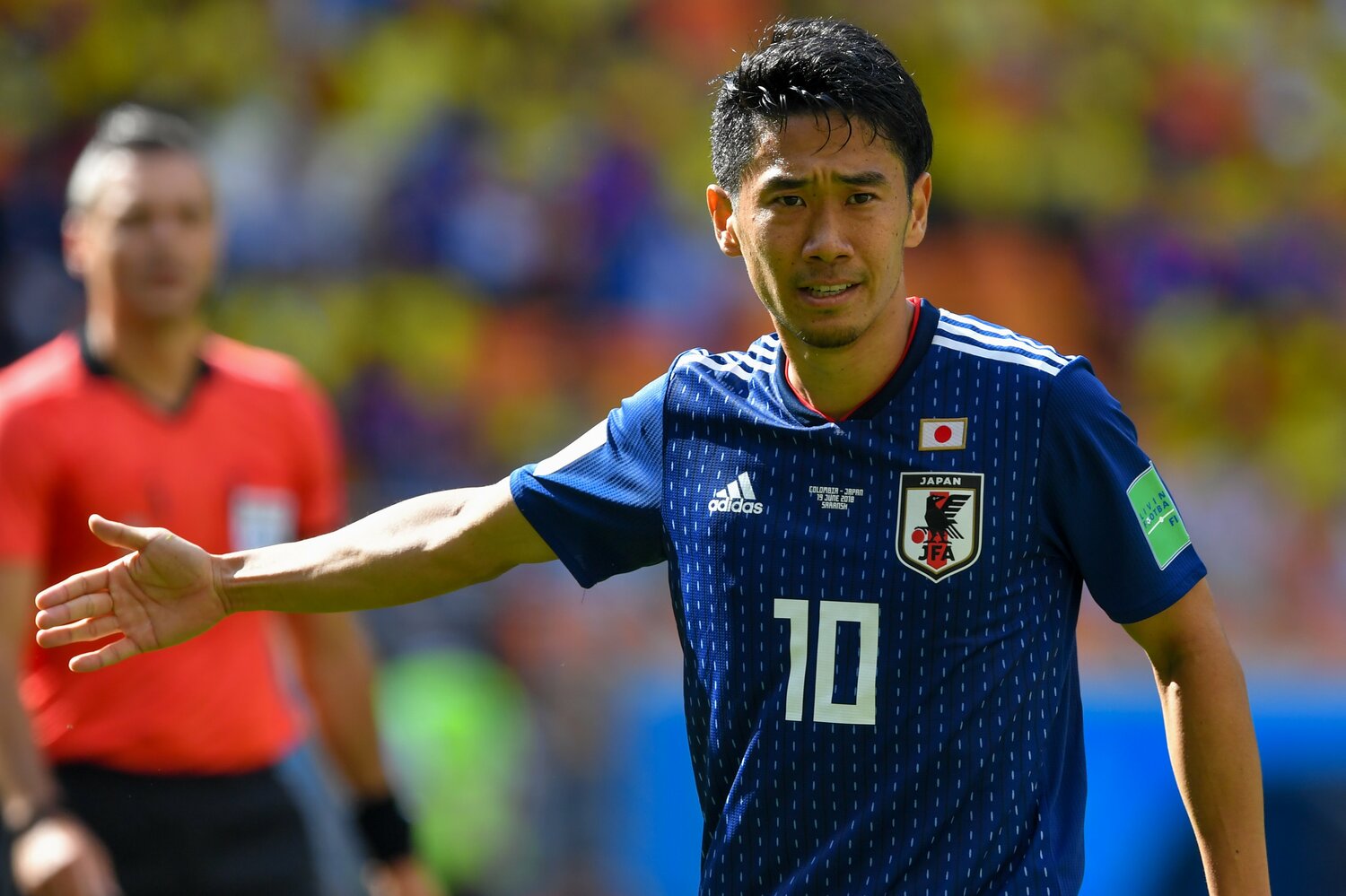 日本代表の10番を背負い、2014年、18年とW杯2大会に出場した香川真司　©︎JMPA