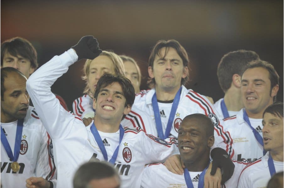 ミラン時代、インザーギはカカ、セードルフらと数々の栄光を手にした©Takuya Sugiyama