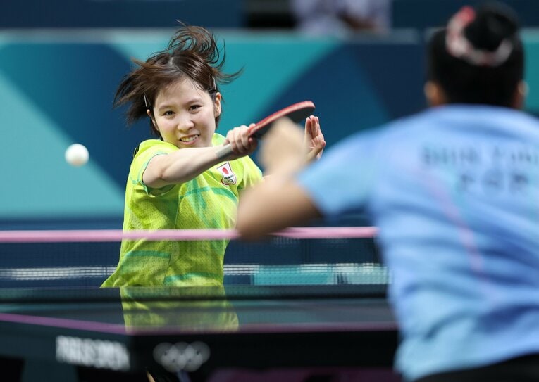 激闘となった準々決勝のシン・ユビン戦　©JIJI PRESS