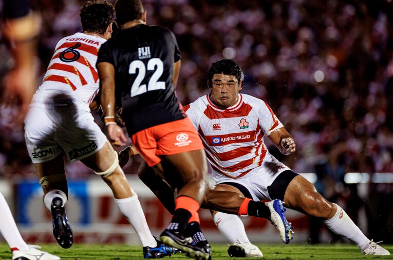 韓国出身のプロップ・具智元。日本のスクラムには欠かせない存在として今大会も活躍が光る ／ photograph by Kiichi Matsumoto