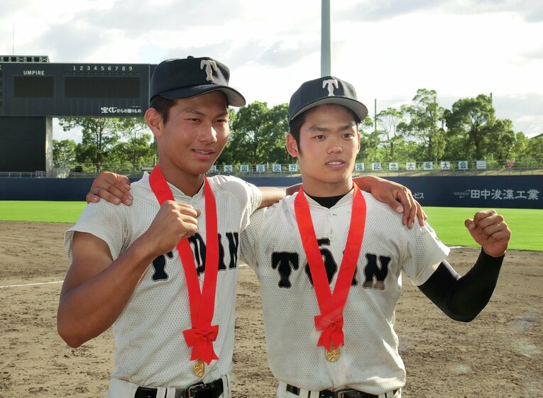 5年前の大阪桐蔭といえばこの2人。藤原恭大と根尾昂　©JIJI PRESS