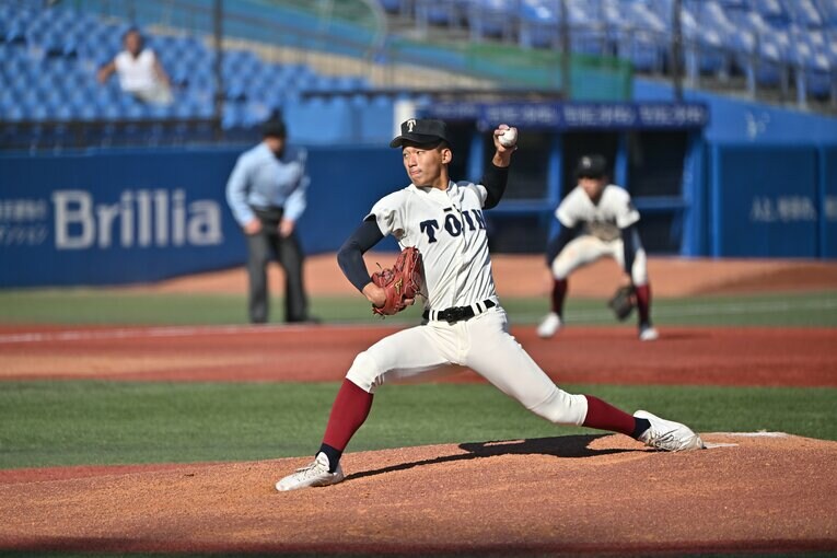 緒方漣が衝撃を受けた前田悠伍。今秋のドラフト会議でも上位指名が有力視される　©Hideki Sugiyama