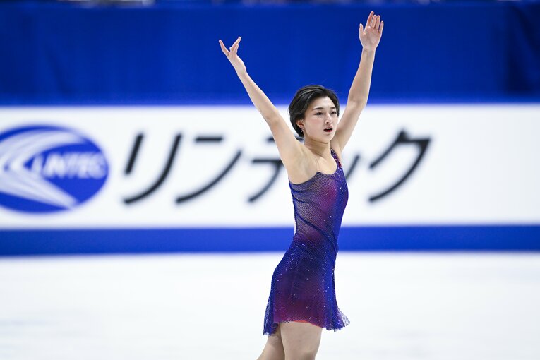 フリーの演技後、快心の演技だったが、本人は冷静な様子　©Asami Enomoto