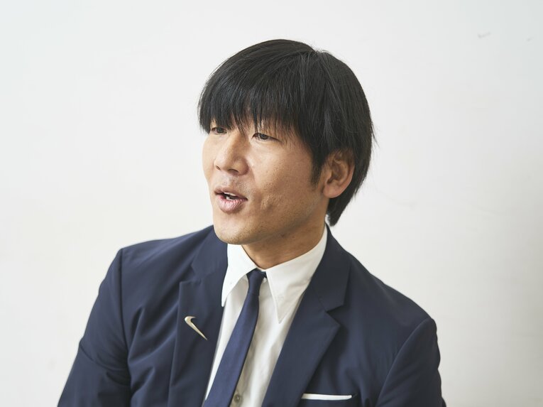 1月22日、都内で引退会見を開いた大黒。直後に独占インタビューに応じた　©Yuki Suenaga