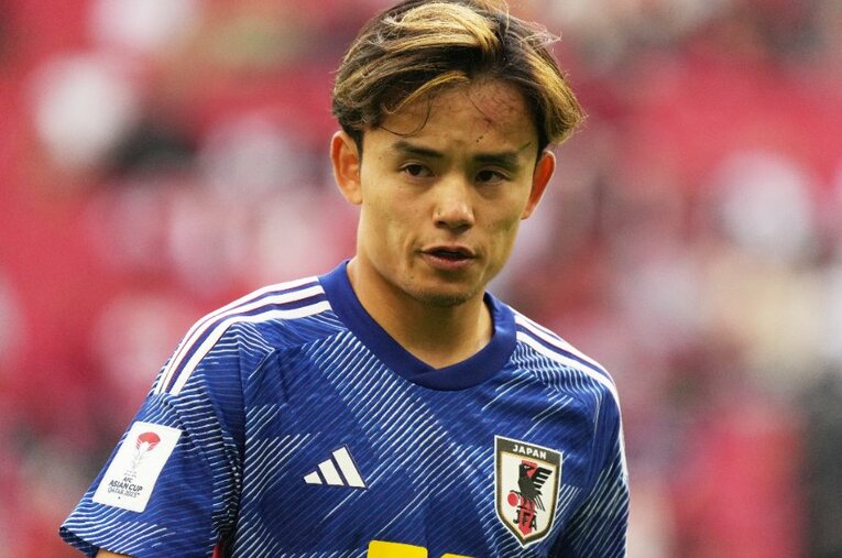 アジアカップを通して、試合でも練習でも久保建英はチームの中心だった ／ photograph by Getty Images