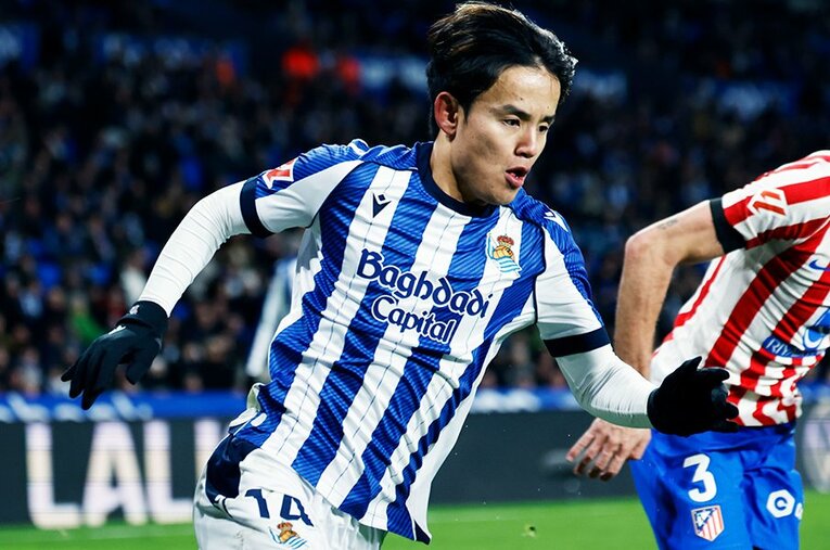 W杯イヤー初戦、久保建英は強豪アトレティコ相手にアシストをマークした ／ photograph by Daisuke Nakashima