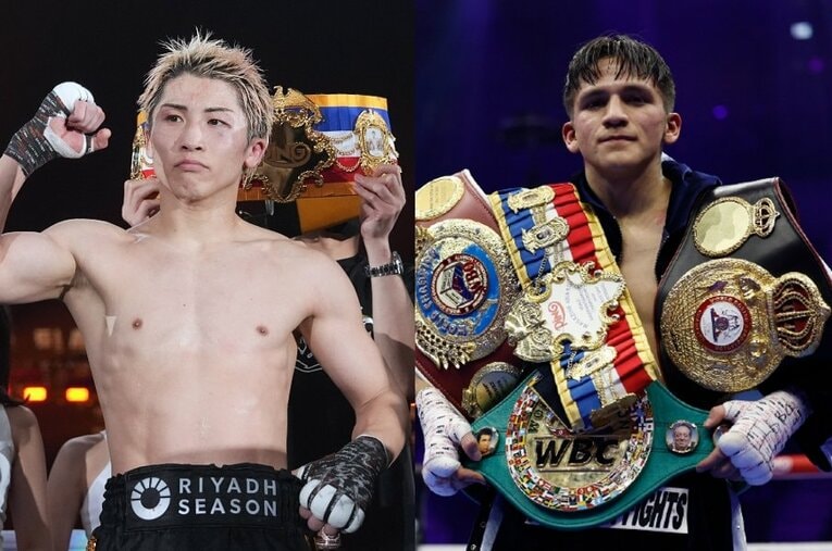 WBCバンタム級王者アントニオ・バルガス戦を控えるジェシー・“バム”・ロドリゲス。勝てば井上尚弥とのスーパーファイトへの機運が高まる ／ photograph by Naoki Fukuda（L）,Reuters/AFLO（R）
