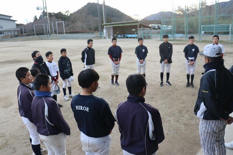 「能力高い子が多い」隠岐ジュニアベースボールクラブの練習風景　©Yuki Kashimoto