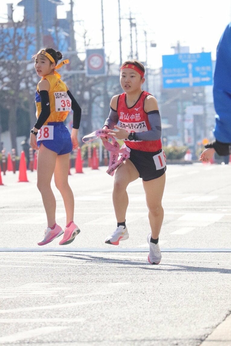 初の都大路では2区を走った3年生の佐伯。その2週間後には共通試験に挑んだ／富山中部高校提供