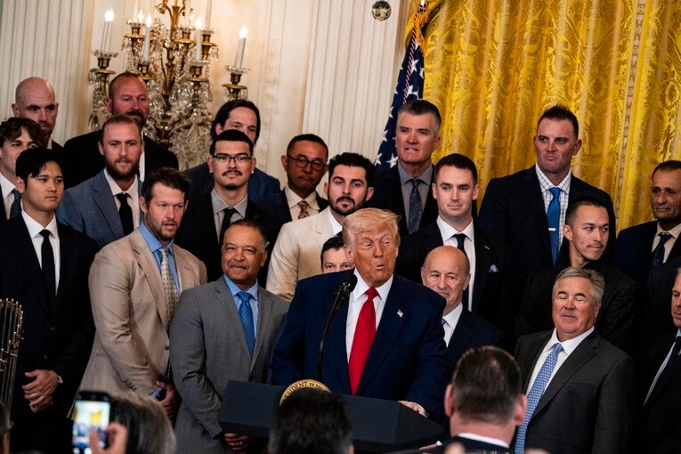 スピーチを行うトランプ大統領　©JIJI PRESS