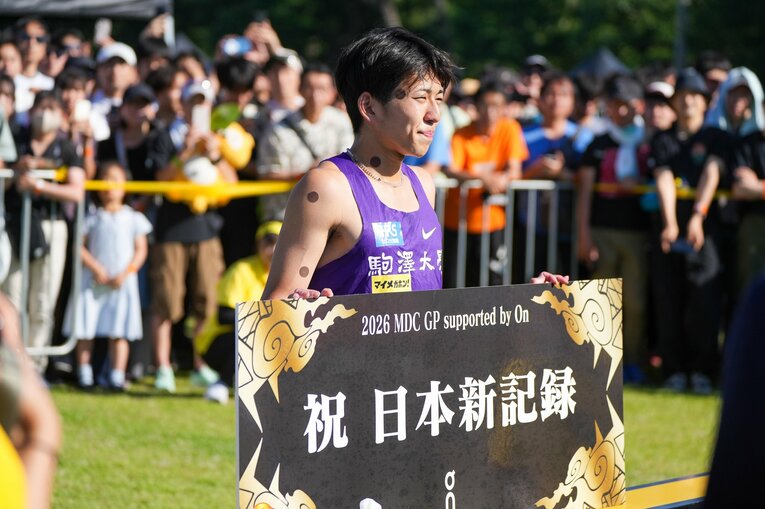 今季に入って早くも2度、日本記録を更新した落合　©︎Satoshi Wada