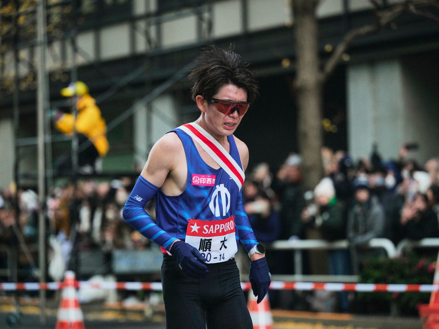 第101回大会、4校での熾烈なシード権争いに7秒差で涙を飲んだ11位・順天堂大アンカーの古川達也はこの表情。新たな力とともにこの悔しさを晴らしたい　©Yuki Suenaga