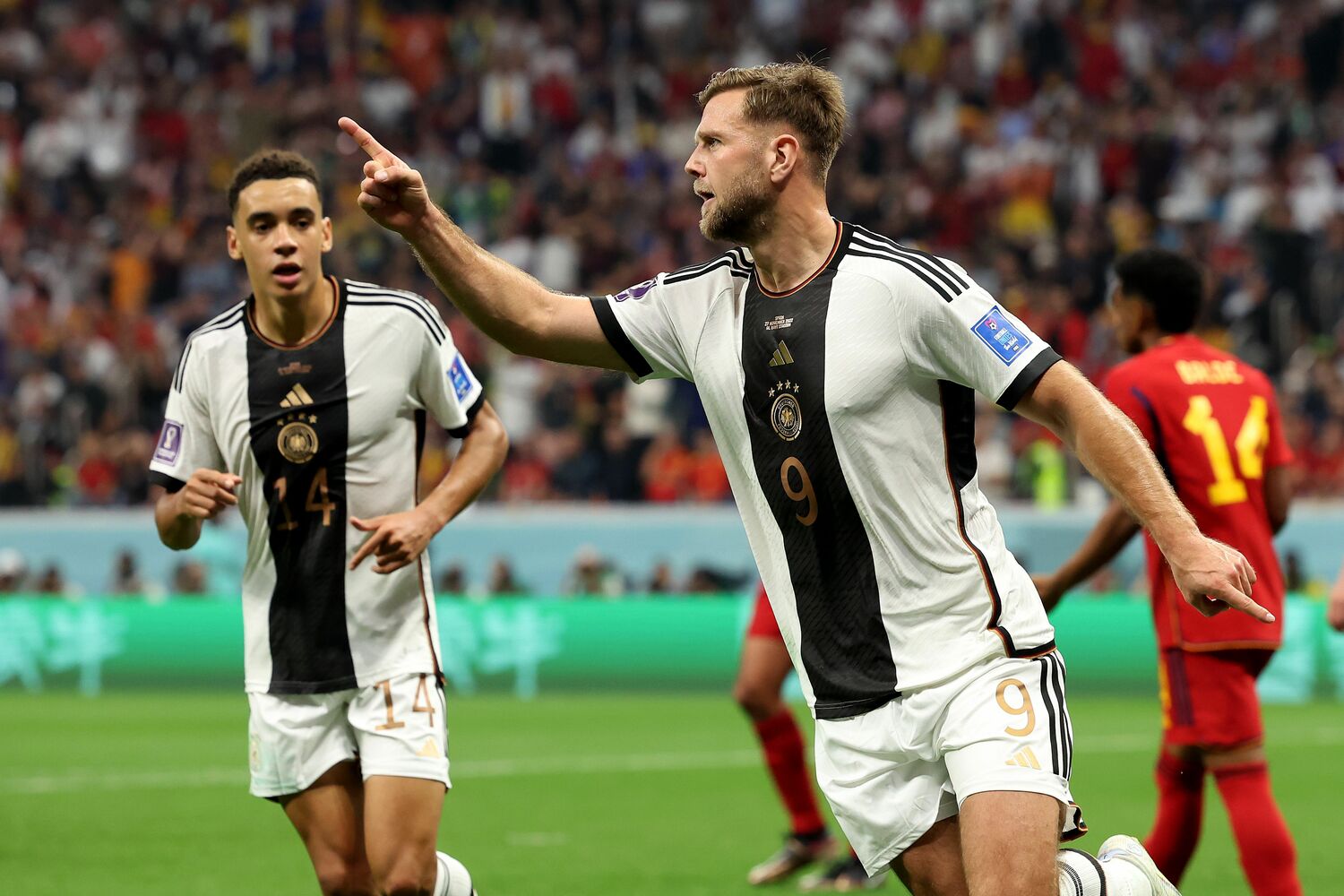 スペインから同点ゴールを奪ったFWニクラス・フュルクルク。現地記者たちも「本当にシビれる試合だった」と口を揃えていた 　©︎Getty Images