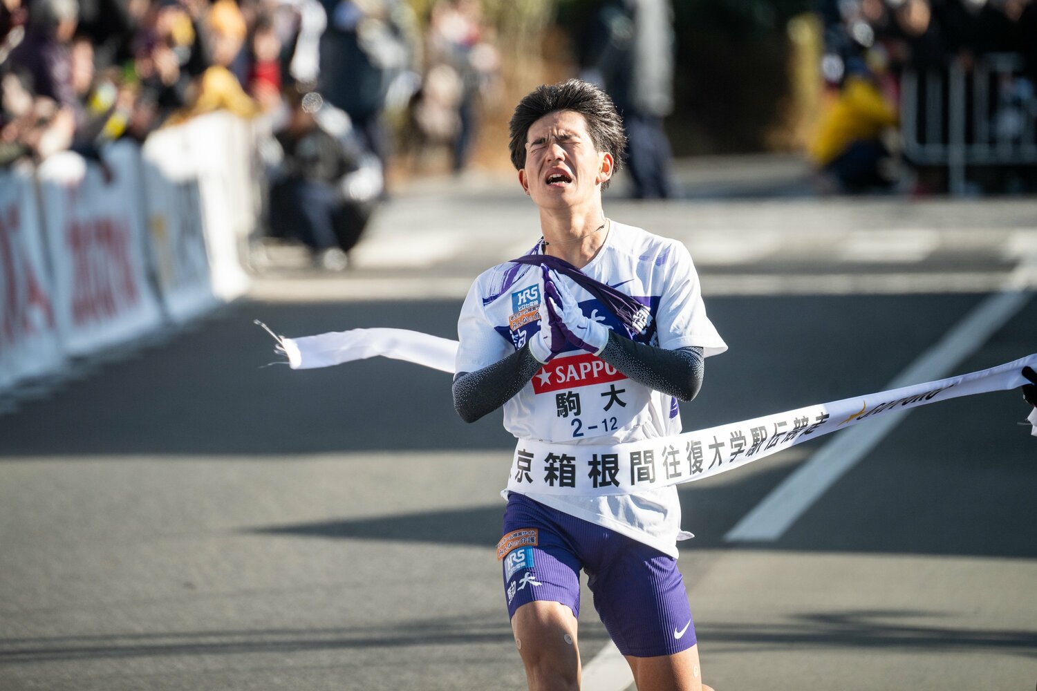 箱根では5区4位ながら悔しさをあらわにしてゴールした駒澤大・山川　©Nanae Suzuki