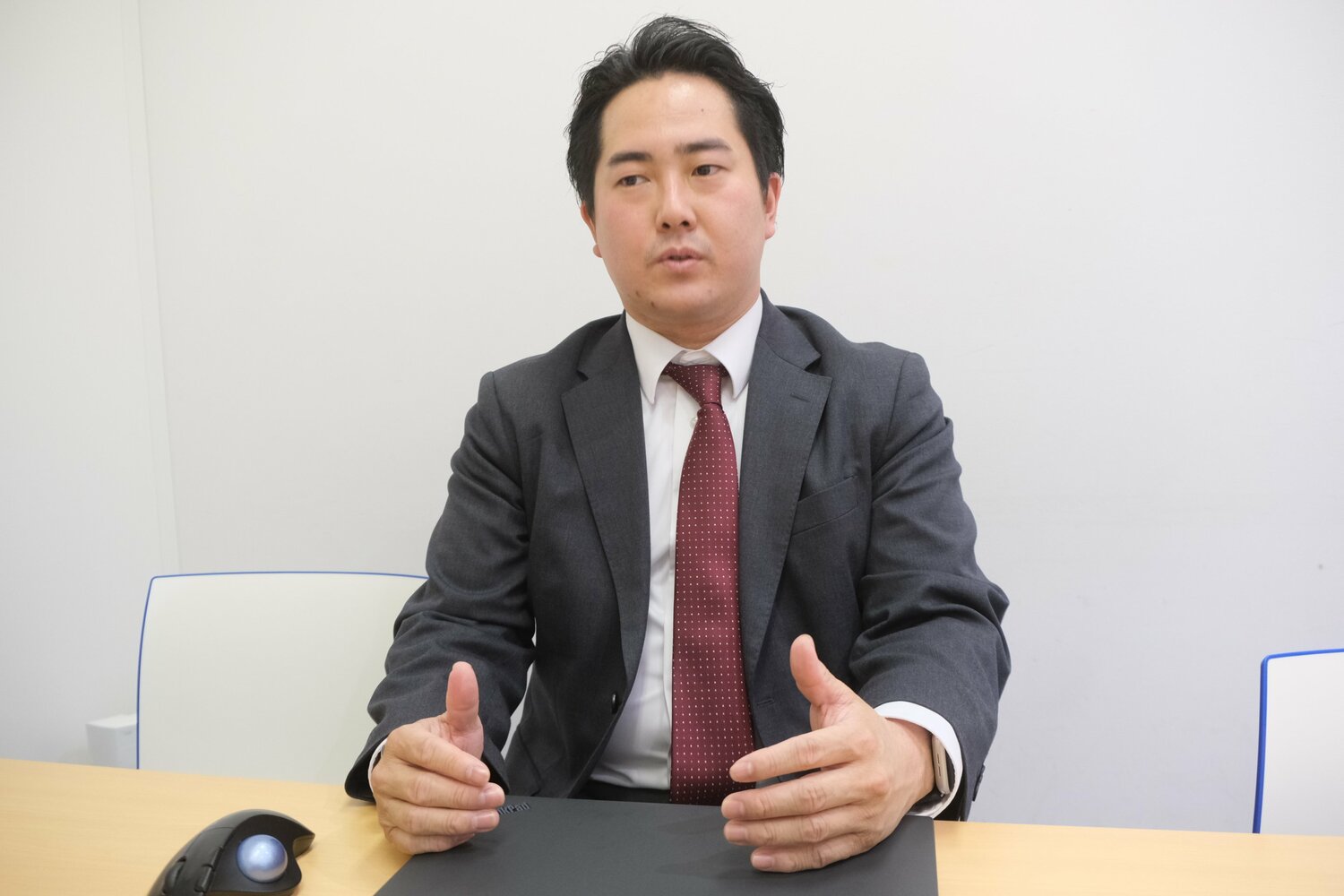 インタビューに応じたスターダムの岡田太郎新社長 ©Norihiro Hashimoto