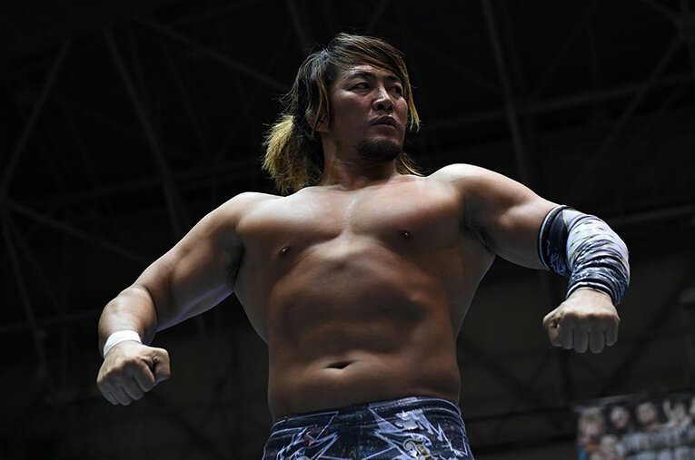 見事にパンプアップされた筋肉美を披露する棚橋弘至。クリス・ジェリコとの対戦は楽しみだが、それ以上の話題が欲しい。 ／ photograph by Essei Hara