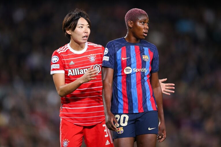 チャンピオンズリーグでのバルセロナ戦　©︎Getty Images