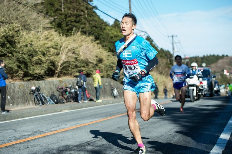 2017年の93回大会、1年生で5区を走った館澤亨次　©Nanae Suzuki