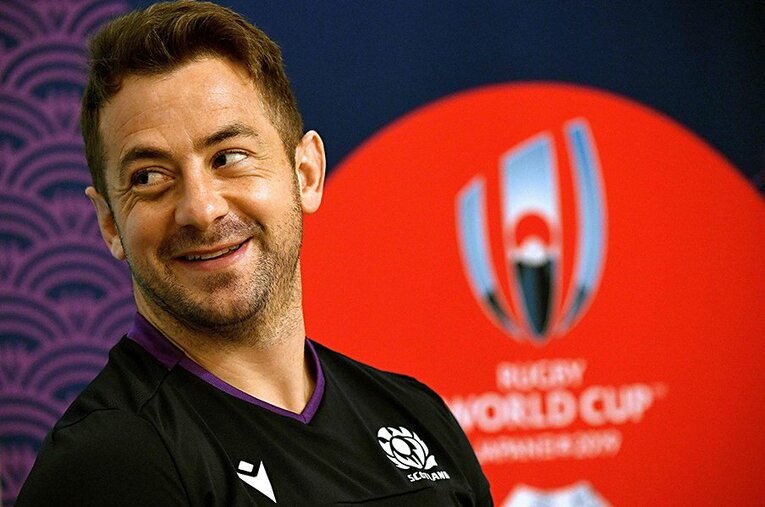 NTTコムに加入するレイドロー。内山GMはプレーだけでなく、長年スコットランドを牽引してきた発信力にも期待している。 ／ photograph by AFP/AFLO