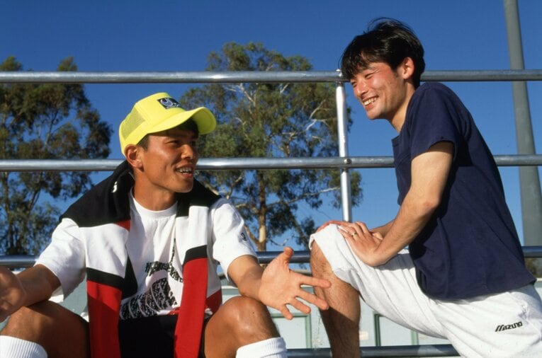 福田正博と菊原志郎（1994年、豪州キャンプ）　　©︎Kazuaki Nishiyama