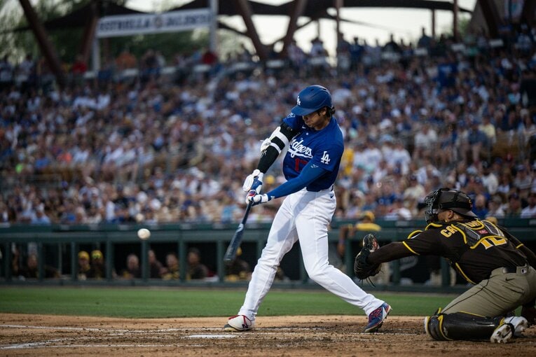 【Number現地撮影：大谷翔平の愛される日々】ドジャース再合流後の試合での大谷（写真は右に続きます）　©Nanae Suzuki