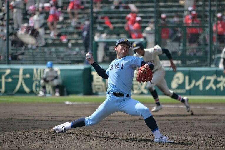 センバツ準決勝（対浦和学院戦）の山田　©Hideki Sugiyama