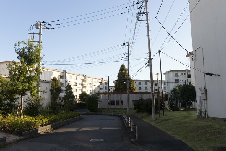 “マンモス団地”のようで、様々な年代の住棟が並んでいる