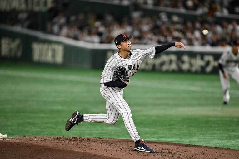 昨秋の侍ジャパン強化試合で好投した曽谷龍平　©︎Nanae Suzuki