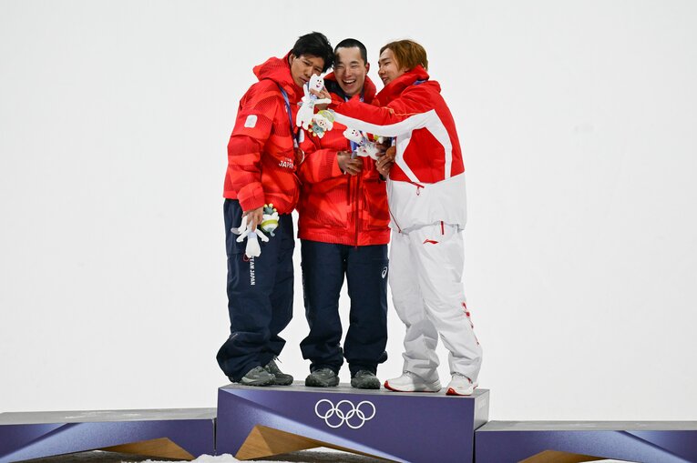 木村葵来が金メダル、木俣椋真が銀メダルを獲得した男子ビッグエア　©Nanae Suzuki／JMPA