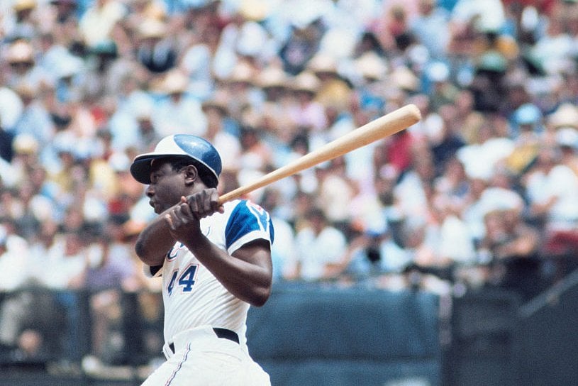 アトランタ・ブレーブス時代のアーロン。現代のパワーヒッターとは異なるしなやかな体躯だ　©Getty Images