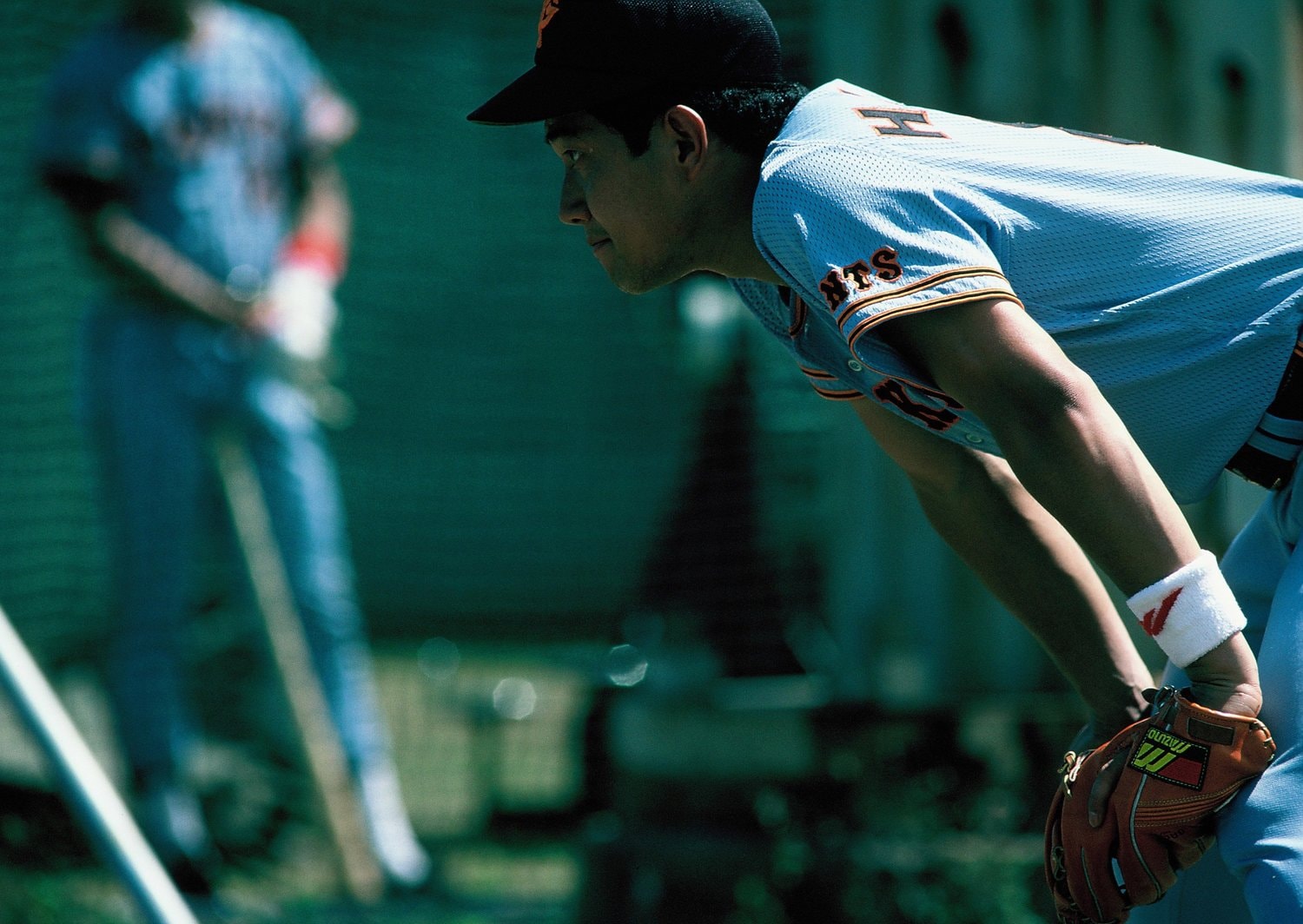 守備練習をする原辰徳　(C)Yohei Maruyama