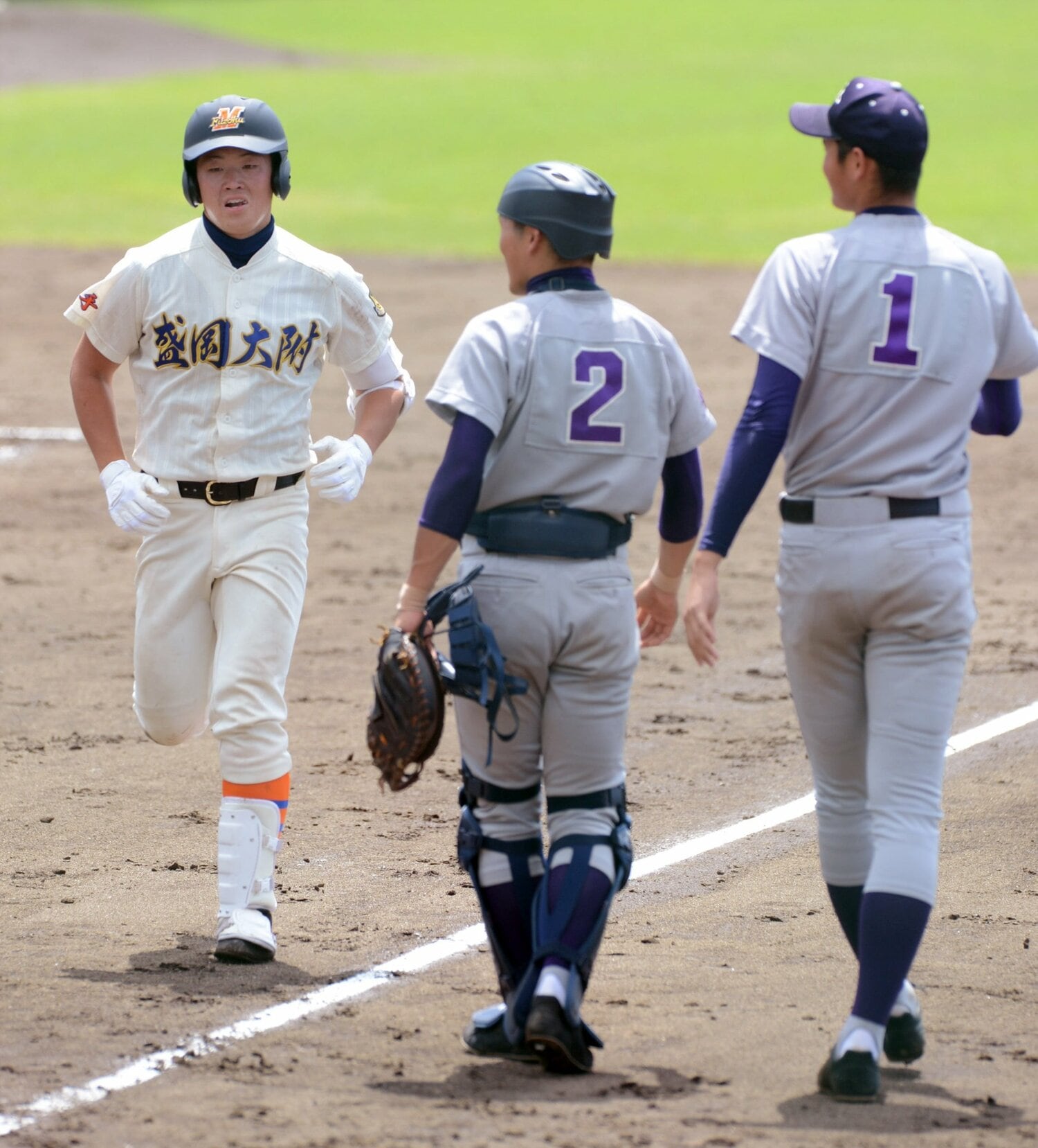 2012年の岩手県大会決勝。大谷翔平からホームランを放った盛岡大附時代の二橋 ©Sankei Shimbun