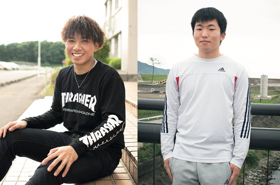 大船渡高校野球部OBの及川恵介（右）と今野聡太（2020年撮影）©︎Asami Enomoto