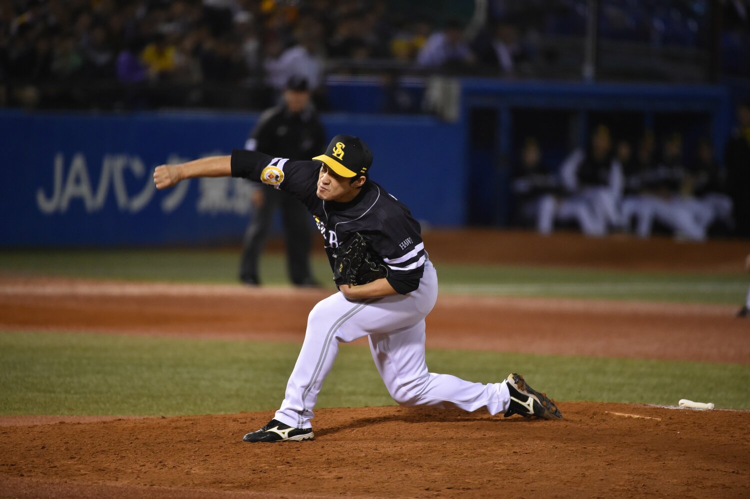 ベテランの域に入っていたホークス時代も150キロ近い速球を見せてはいたが…　©Hideki Sugiyama