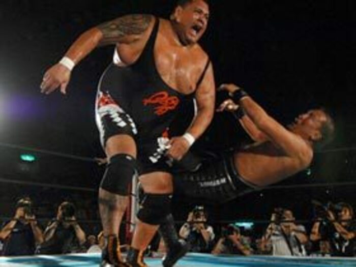 G1でも圧倒的存在感。曙のプロレス専念を願う。＜Number Web＞ photograph by Essei Hara