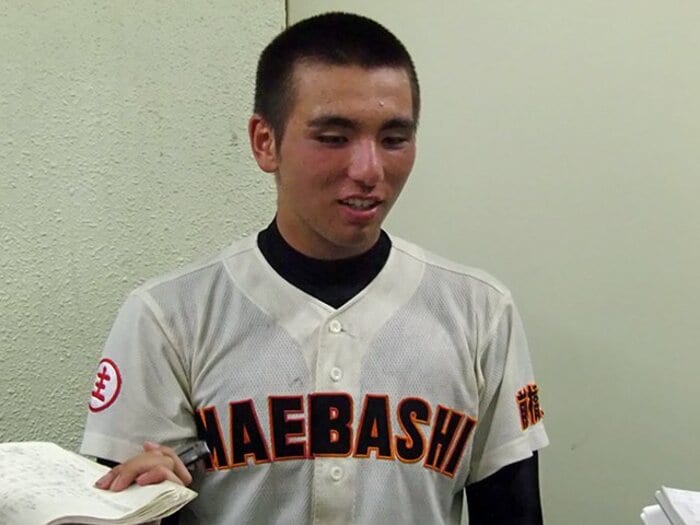 外野4人シフトを破る群馬の強打者。前橋工・原澤健人を甲子園で見たい！ ＜Number Web＞ photograph by Junji Koseki