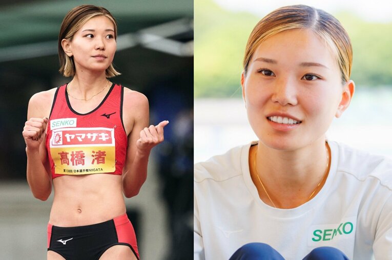 20年以上更新されていない女子走高跳の日本記録。現在の第一人者である高橋渚（センコー）は偉大な記録にどう挑んでいくのか ／ photograph by (L)Yuki Suenaga、(R)Kiichi Matsumoto