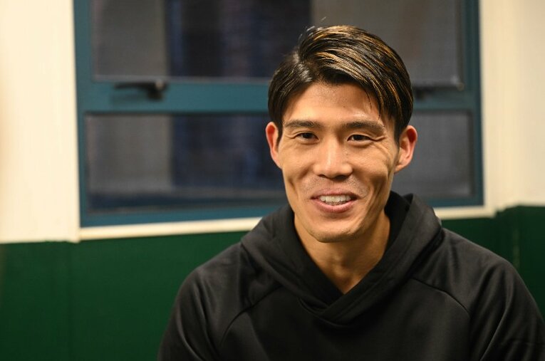 20試合を終え、途中出場を含めて16試合に出場しているアーセナル冨安健洋（24歳）。1月にロンドンでNumberの独占インタビューに応じた　©Ryu Voelkel