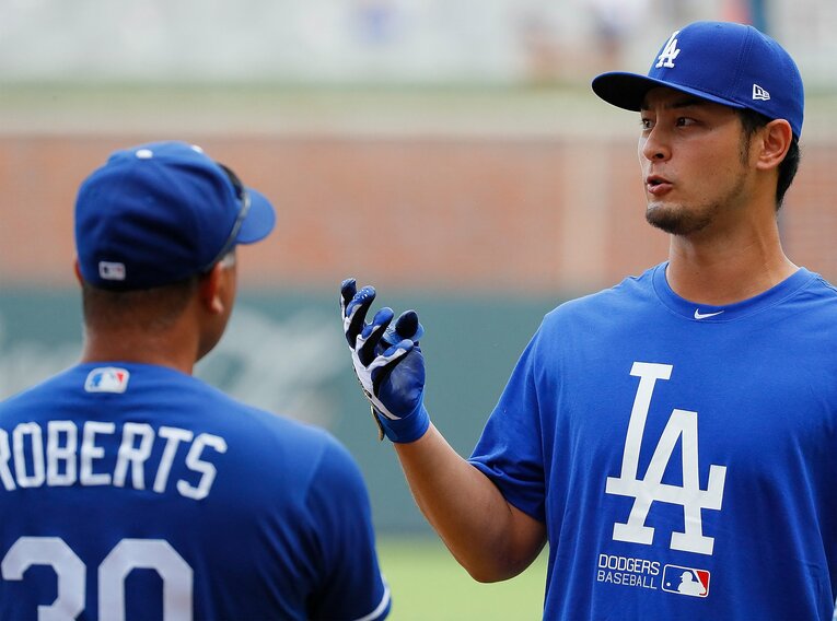 2017年途中からドジャースに加入。ロバーツ監督のもとでプレー　©JIJI PRESS