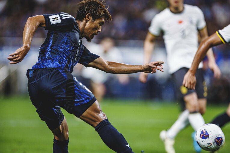 中国戦の守田英正　©Kiichi Matsumoto