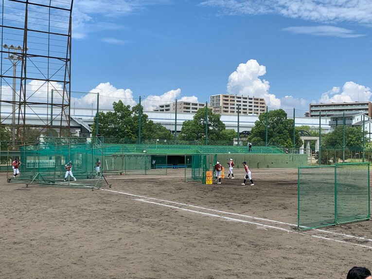 初の甲子園に向けて練習する未来富山ナイン　©Genki Taguchi