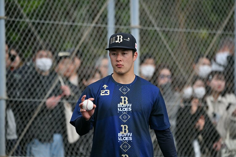 オリックスキャンプで奮闘する吉田輝星　©Hideki Sugiyama