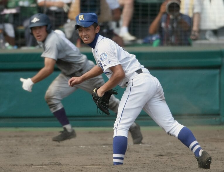 明豊高校時代の今宮健太。当時は今宮も投手との二刀流　©Hideki Sugiyama