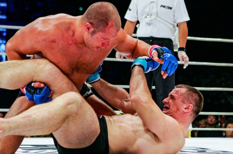 2005年8月28日に行われたエメリヤーエンコ・ヒョードルvs.ミルコ・クロコップのPRIDEヘビー級タイトルマッチは当時の“人類最強決定戦”だった ／ photograph by Susumu Nagao