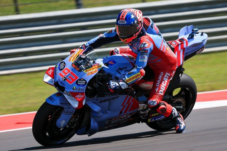 スプリントでは2位、決勝では先頭を走りながら転倒と、アメリカズGPで復調ぶりをアピールしたマルケス ／ photograph by Satoshi Endo