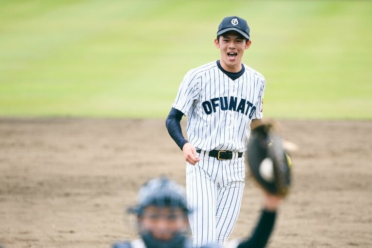 大船渡高時代の佐々木朗希　©︎Asami Enomoto