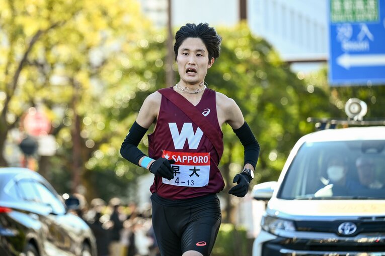 9区を走った小平は政経学部に所属する「一般組」。来季は主将も務める　©Nanae Suzuki